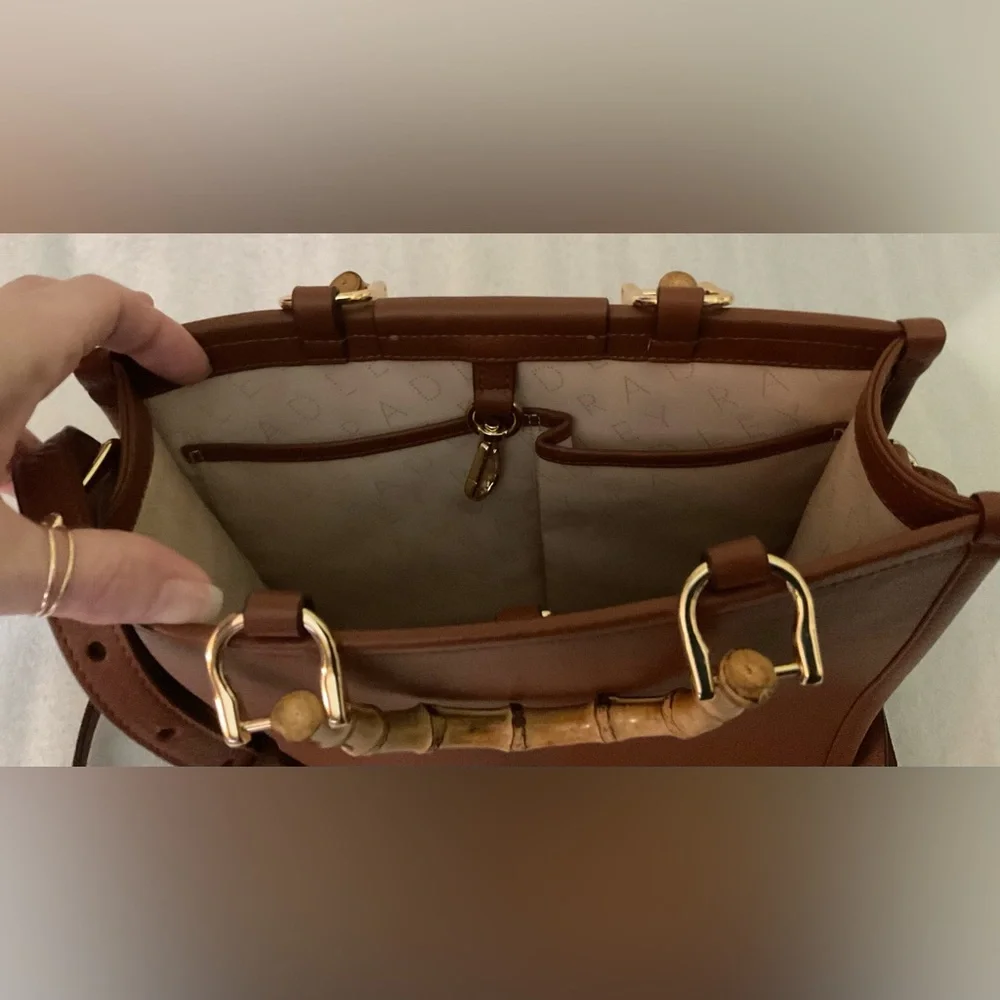 Radley London Limited Edition Bamboo Handle Leather Satchel — Seaweed Coastal - Picture 12 of 13
